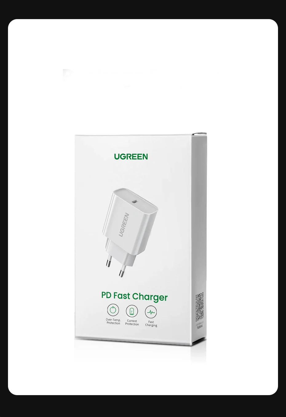Carregador Rápido USB-C UGREEN 20W – QC 4.0 & PD