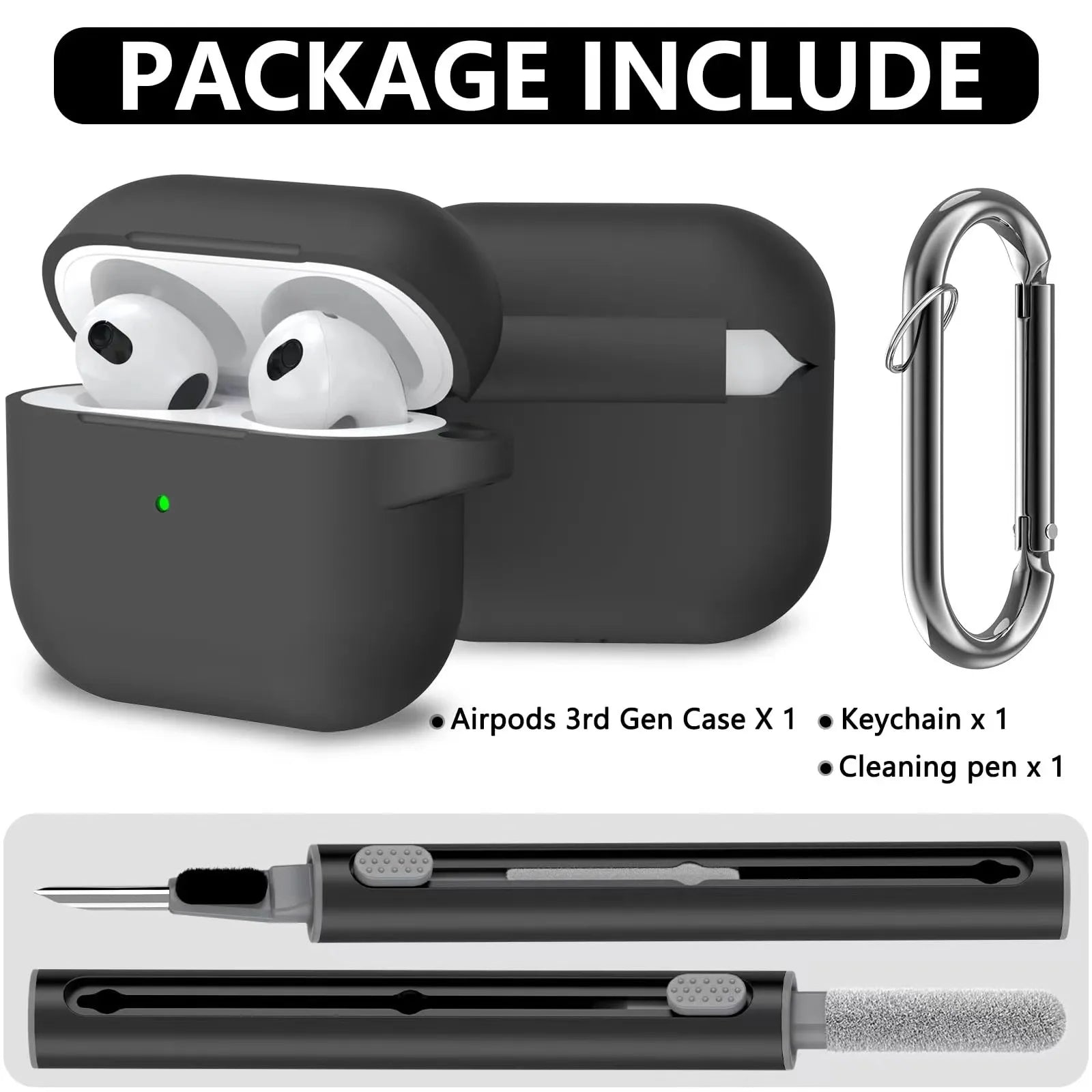 AirPods Case with Cleaner Kit – Soft Silicone Protective Cover