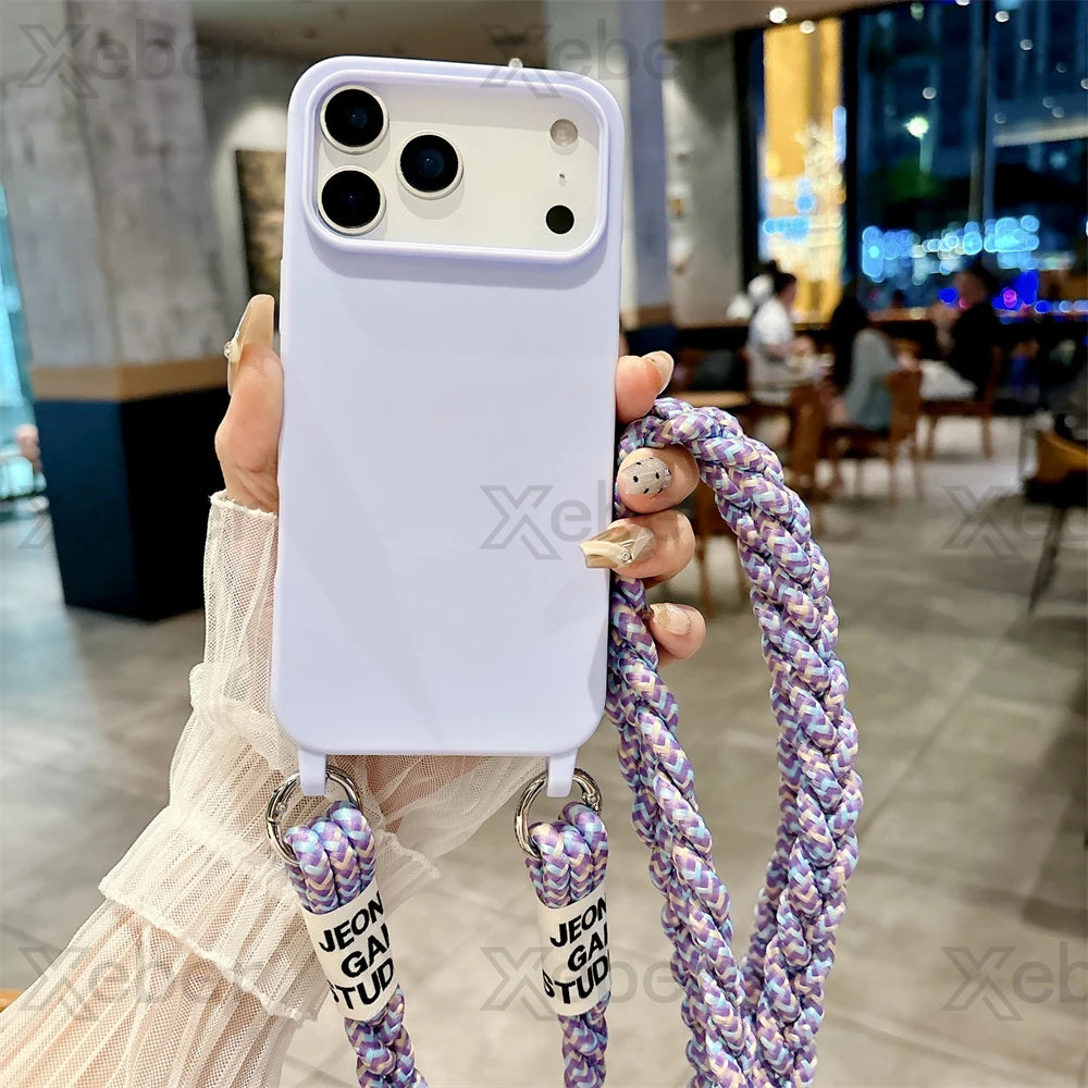 Crossbody Strap Phone Case for iPhone - Adjustable Lanyard Cover