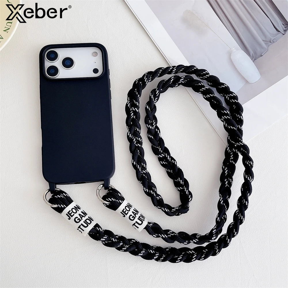 Crossbody Strap Phone Case for iPhone - Adjustable Lanyard Cover
