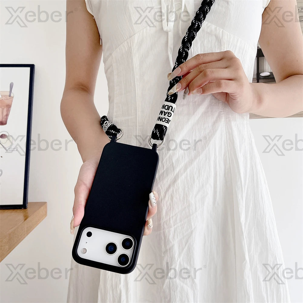 Crossbody Strap Phone Case for iPhone - Adjustable Lanyard Cover