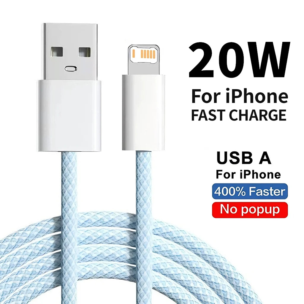 Cable 20W Braided Fast Charging USB-A – 1m & 2m