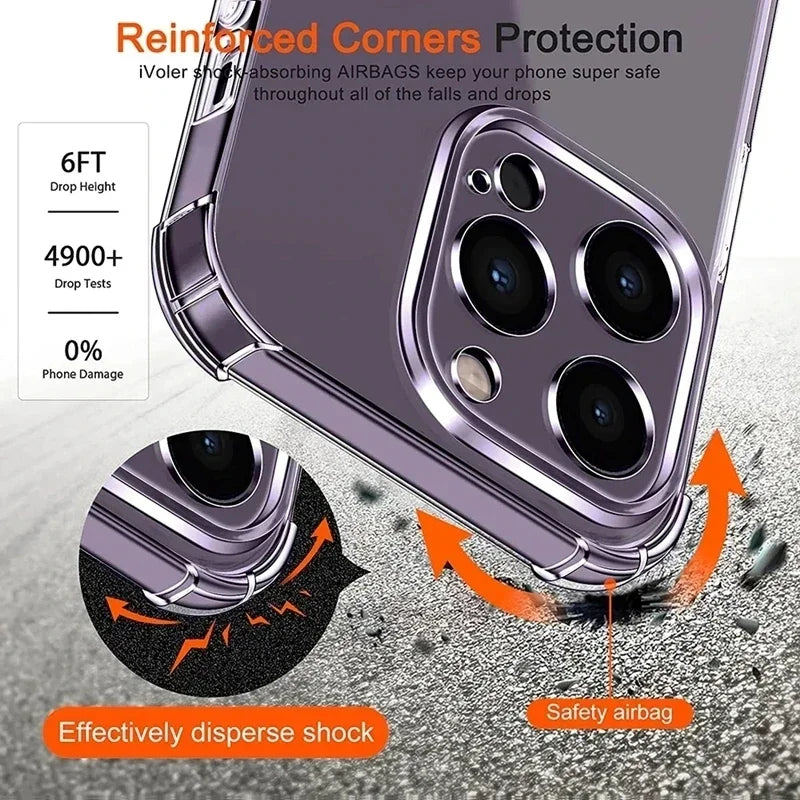 Clear Shockproof Silicone Phone Case – Slim Transparent Cover