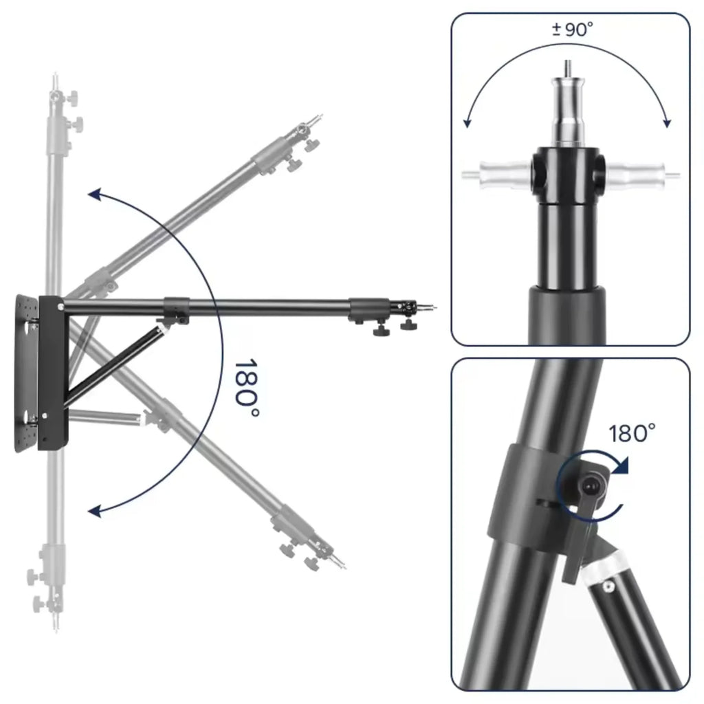 18" LED Ring Light with Wall Mount Boom Arm & Remote – Studio Lighting Kit