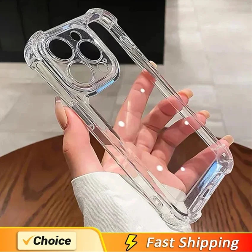 Clear Shockproof Silicone Phone Case – Slim Transparent Cover