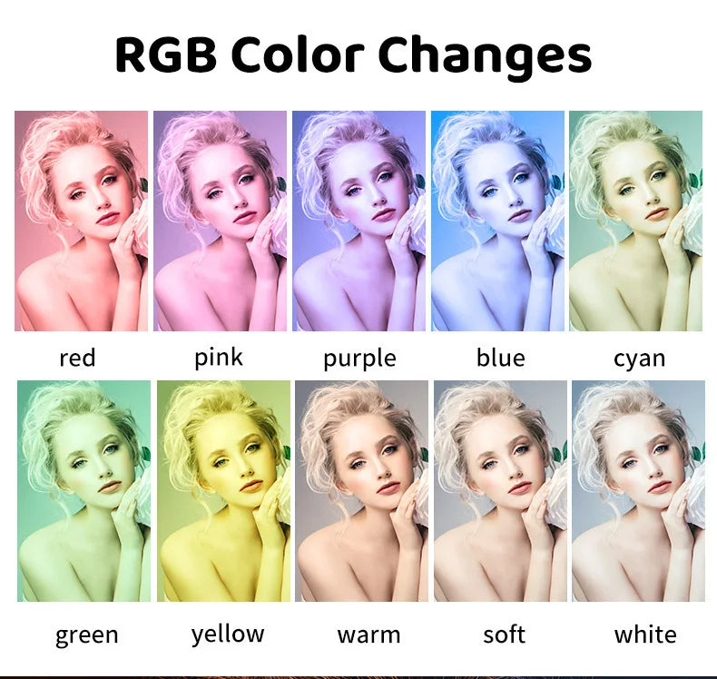 10" RGB Ring Light with Remote & Tripod – 15 Colors, Live & Studio Lighting