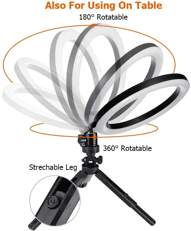 12" LED Ring Light with Tripod Stand – Dimmable USB Fill Light for YouTube & Live