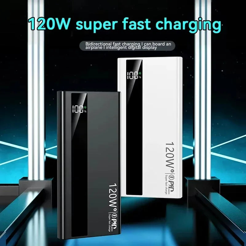 Lenovo 500000mAh 120W Portable Power Bank Large Capacity Super Fast Charge External Battery For Xiaomi Iphone 2026New