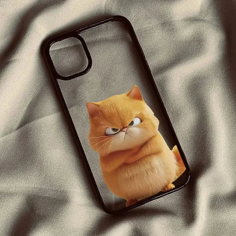 Funny Cat Clear Phone Case for iPhone - Cute Shockproof Cover