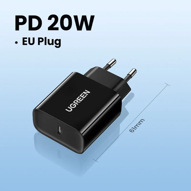 Carregador Rápido USB-C UGREEN 20W – QC 4.0 & PD