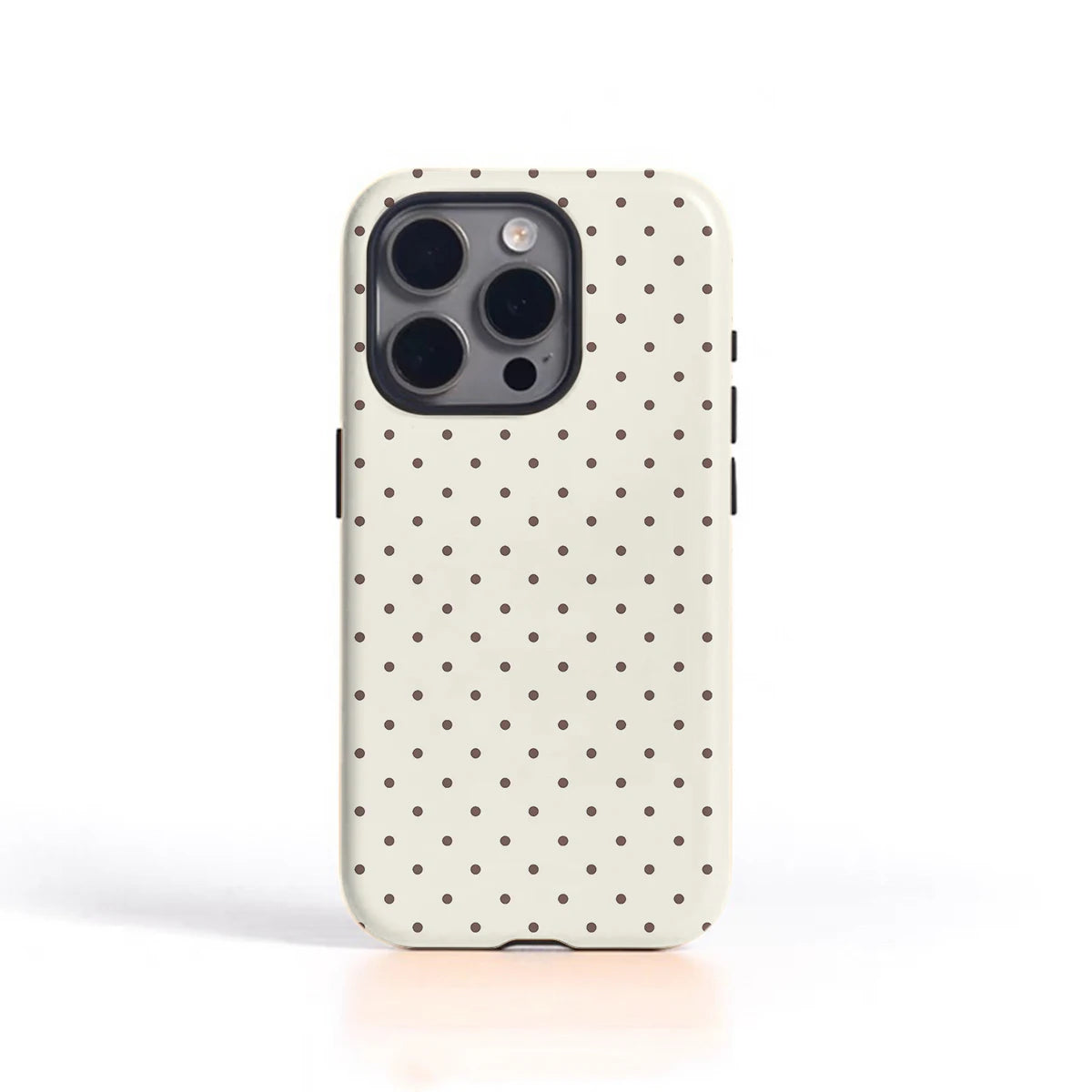 Classic White Polka Dot Phone Case – Shiny & Tough Cover