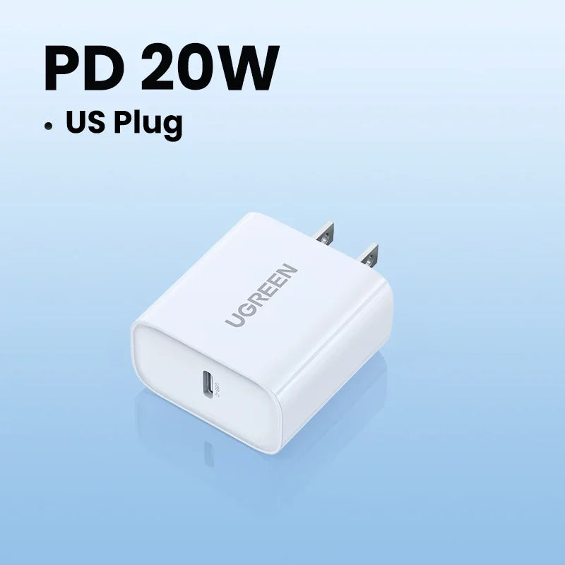 Carregador Rápido USB-C UGREEN 20W – QC 4.0 & PD
