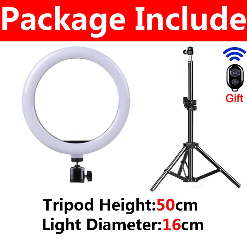 LED Selfie Ring Light with Tripod & Remote – USB Fill Light for TikTok & YouTube