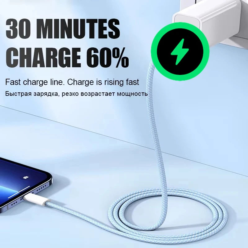 Cable 20W Braided Fast Charging USB-A – 1m & 2m