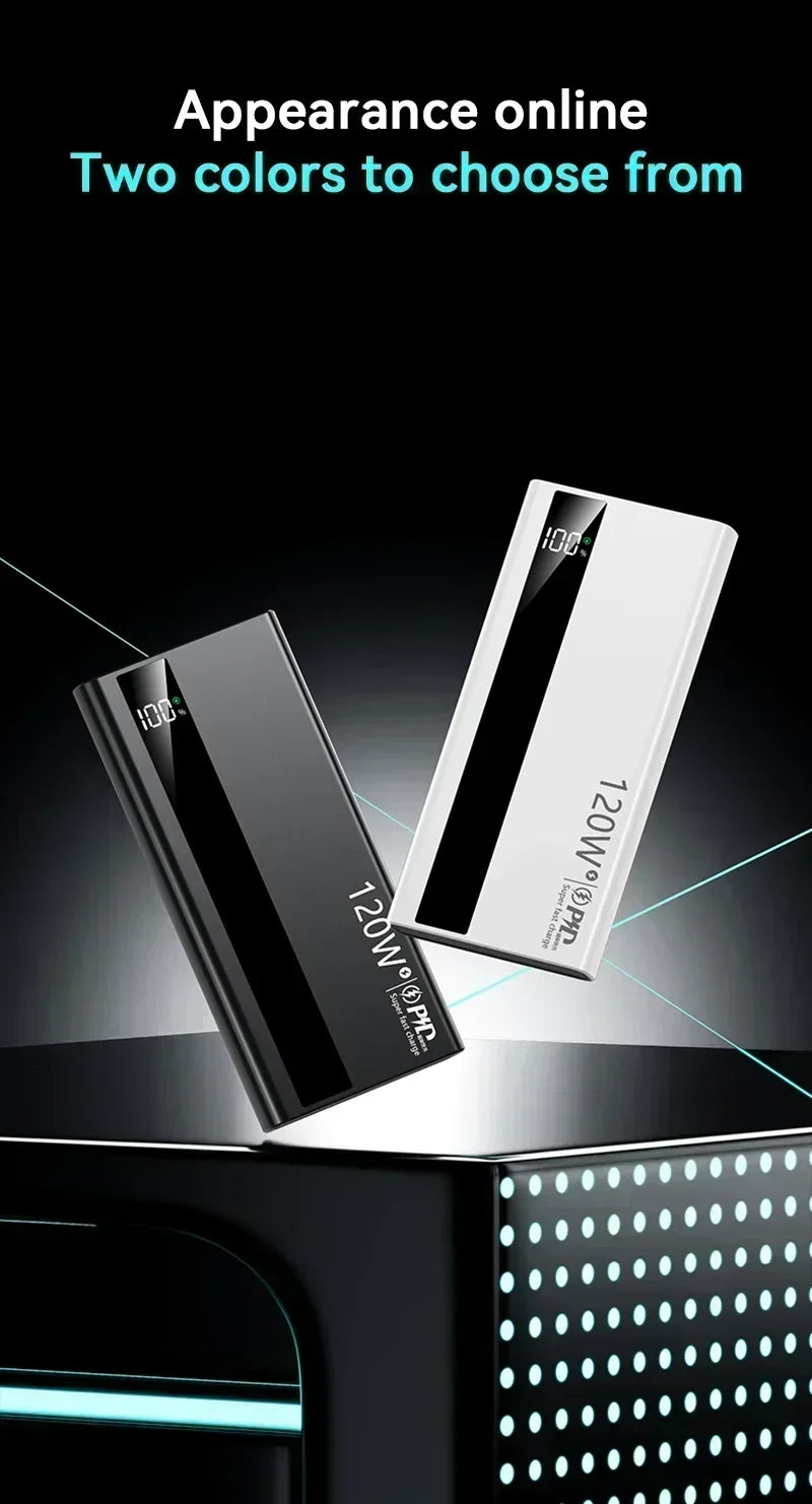 Lenovo 500000mAh 120W Portable Power Bank Large Capacity Super Fast Charge External Battery For Xiaomi Iphone 2026New