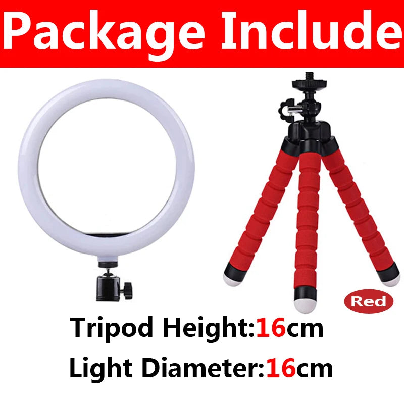 10" LED Selfie Ringlicht mit Mini-Stativ – Dimmbares Fülllicht für Fotografie