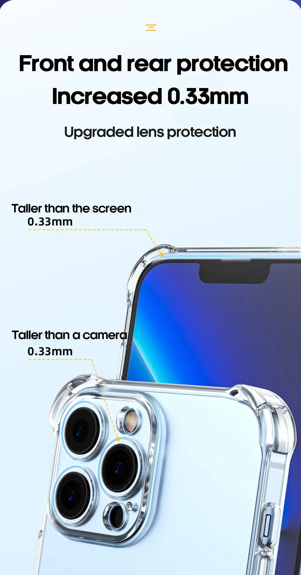 Clear Shockproof Silicone Phone Case – Slim Transparent Cover