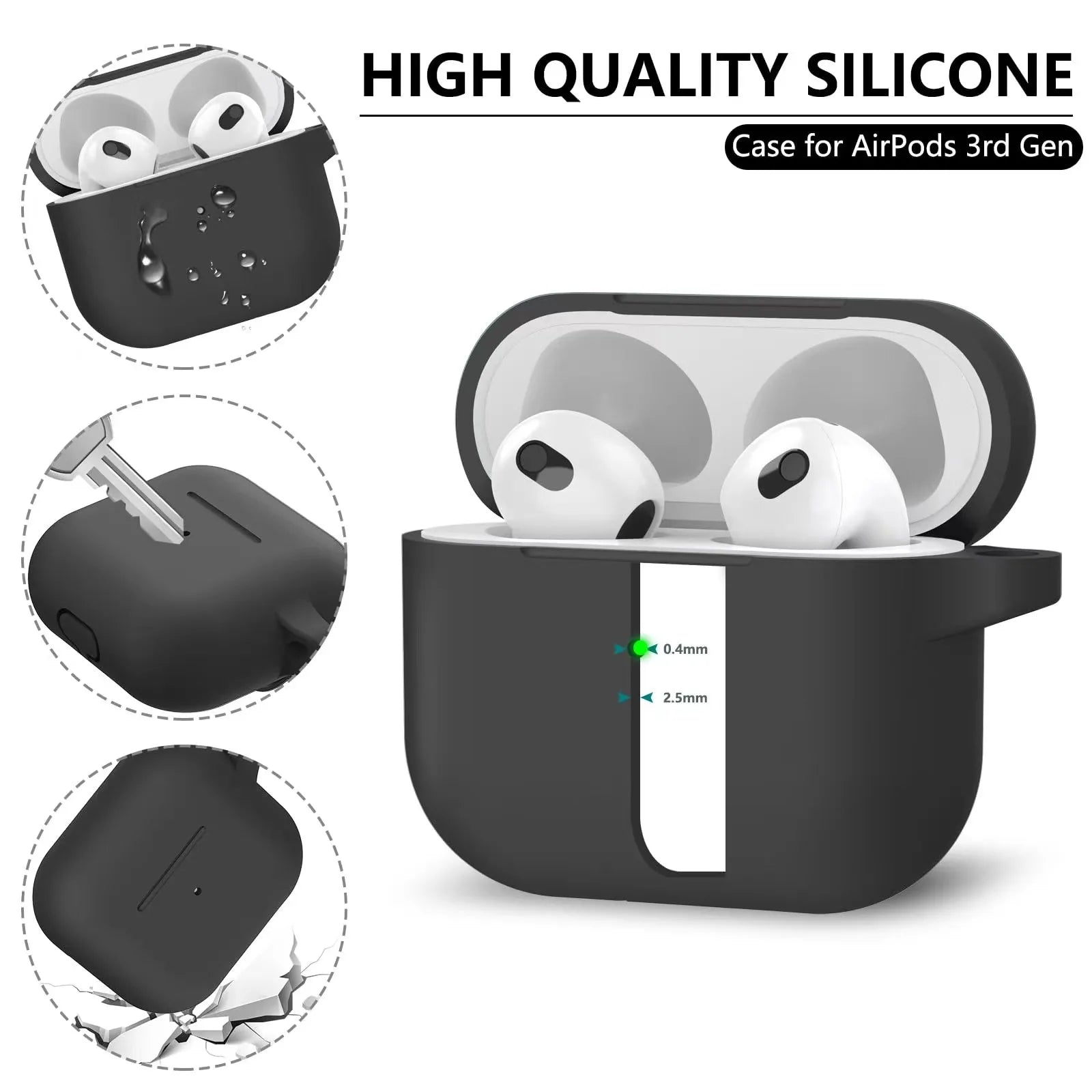 AirPods Case with Cleaner Kit – Soft Silicone Protective Cover