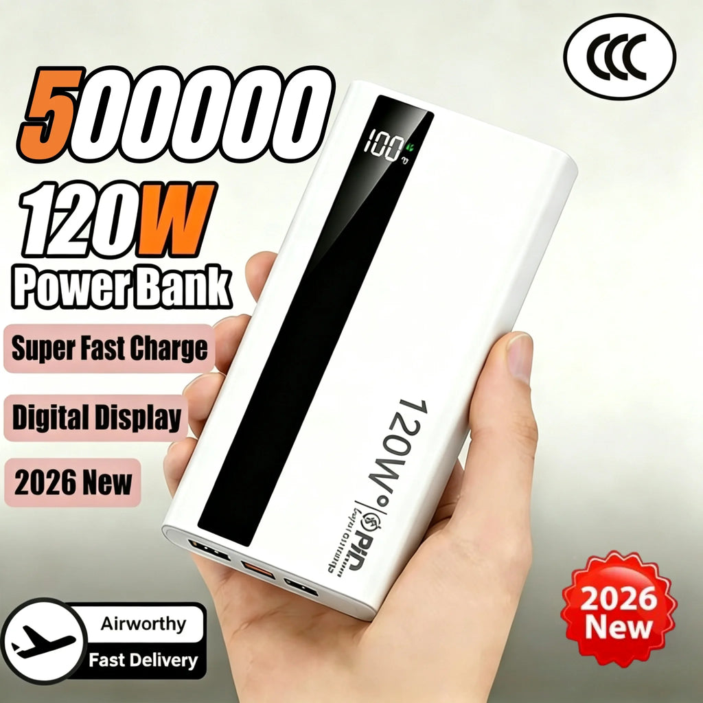 Power Bank 120W Carregamento Super Rápido Portátil