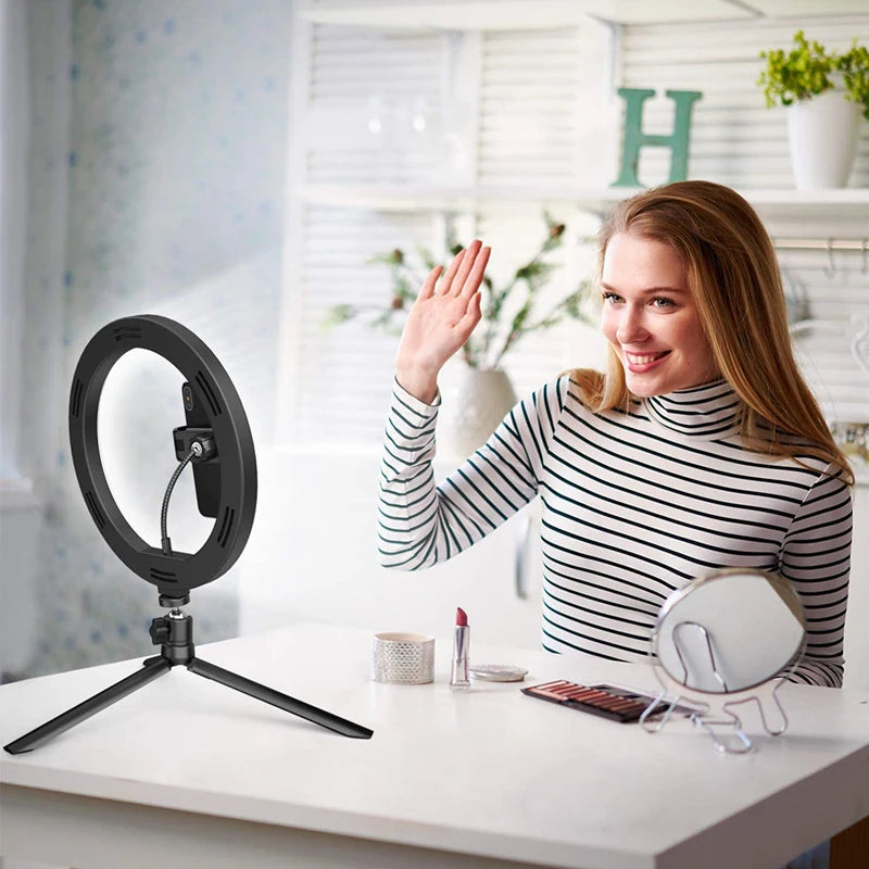 LED Selfie Ring Light with Tripod & Remote – USB Fill Light for TikTok & YouTube