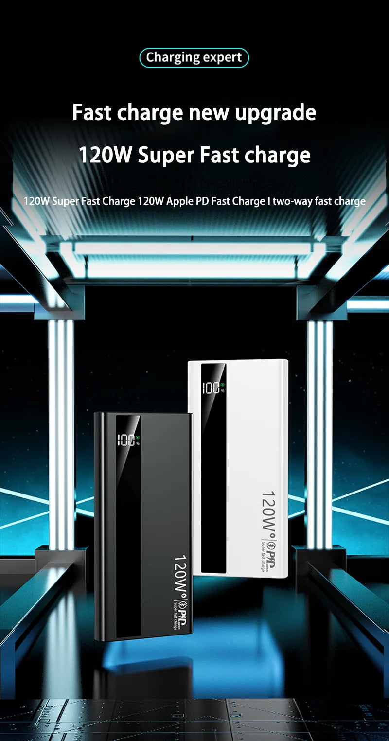 Power Bank 120W Carregamento Super Rápido Portátil
