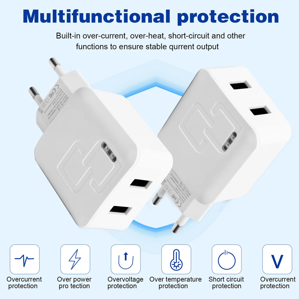 Carregador Rápido USB de Porta Dupla