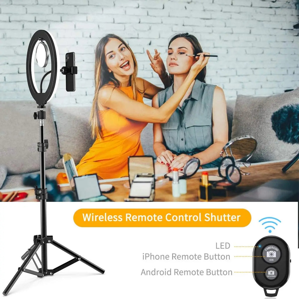 LED Selfie Ring Light with Tripod & Remote – USB Fill Light for TikTok & YouTube