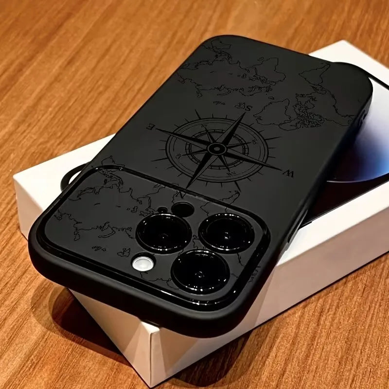 Compass Pattern Phone Case for iPhone - Shockproof Soft Cover