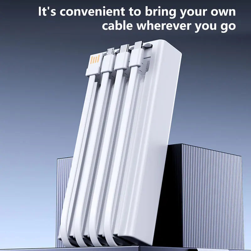 140W Super Fast Charging Power Bank - 500,000mAh with 4-in-1 Cables