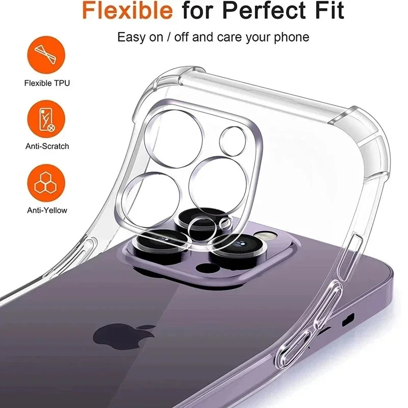 Clear Shockproof Silicone Phone Case – Slim Transparent Cover