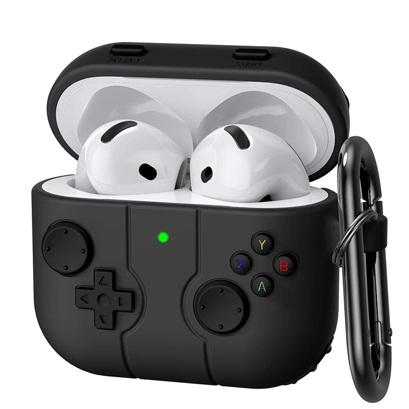 Cartoon Game AirPods Case with Keychain Hook