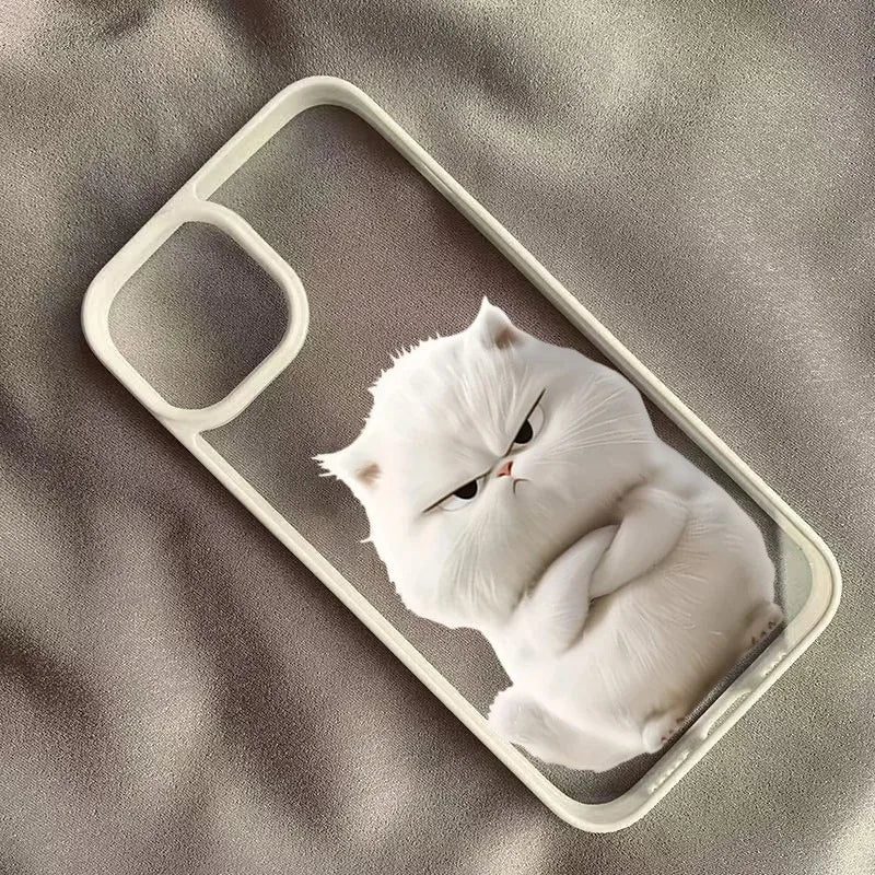 Funny Cat Clear Phone Case for iPhone - Cute Shockproof Cover