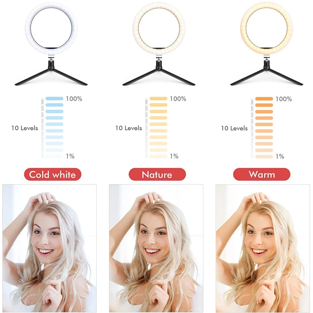 LED Selfie Ring Light with Tripod & Remote – USB Fill Light for TikTok & YouTube