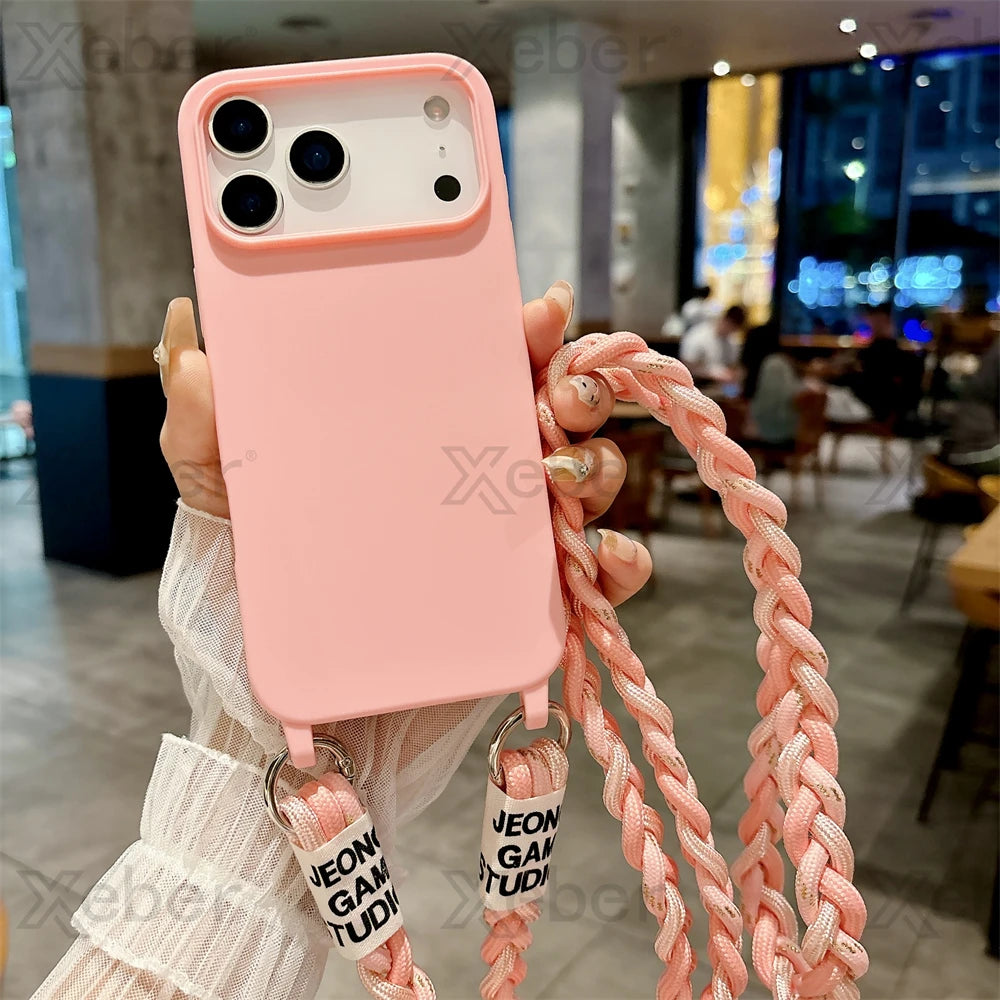 Crossbody Strap Phone Case for iPhone - Adjustable Lanyard Cover