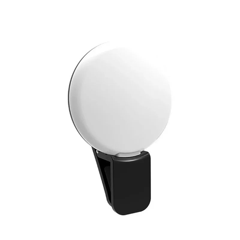Mini Clip-On LED Selfie Ringlicht – 3 Modi, Dimmbares Fülllicht für Handy
