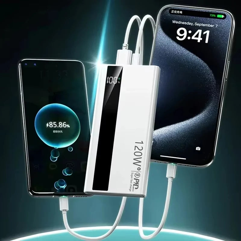 Power Bank 120W Carregamento Super Rápido Portátil