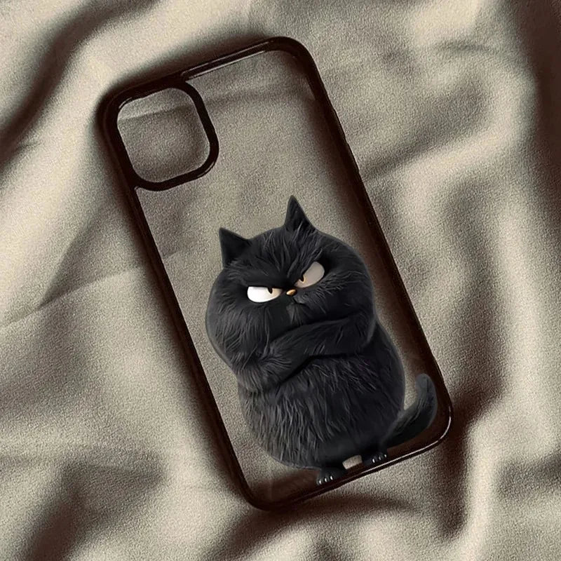 Funny Cat Clear Phone Case for iPhone - Cute Shockproof Cover