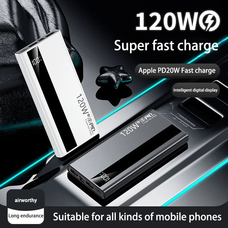 Power Bank 120W Carregamento Super Rápido Portátil