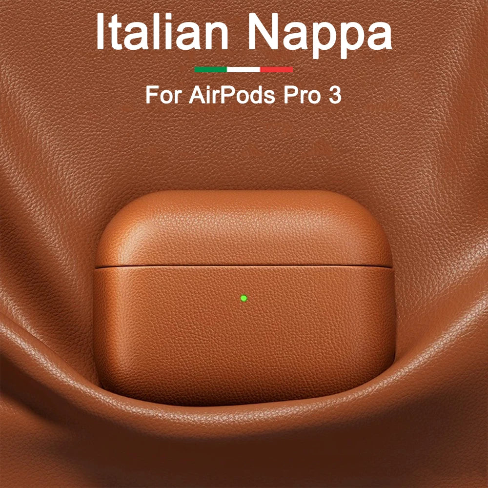 NAPPA Genuine Leather AirPods Case – Retro Cowhide Style