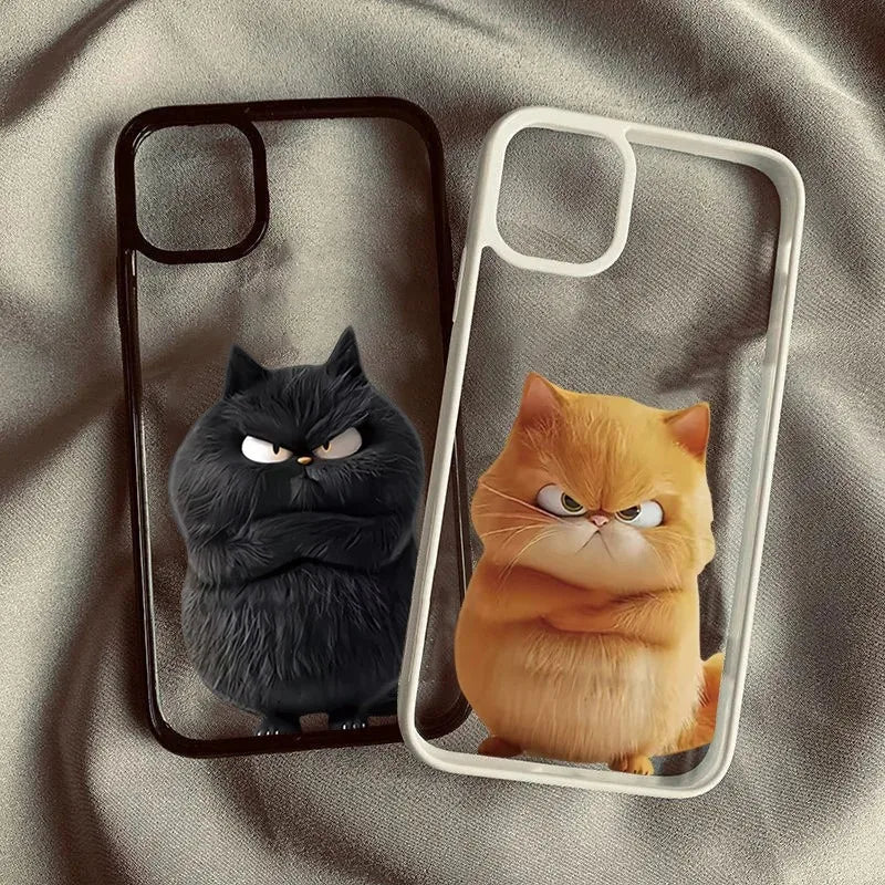 Funny Cat Clear Phone Case for iPhone - Cute Shockproof Cover