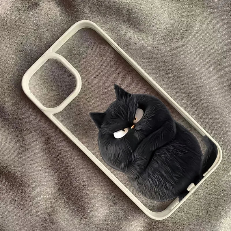 Funny Cat Clear Phone Case for iPhone - Cute Shockproof Cover