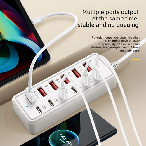 12-Port USB & USB-C Schnellladegerät – Multi-Geräte Ladestation