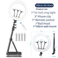 18" LED Ring Light with Wall Mount Boom Arm & Remote – Studio Lighting Kit