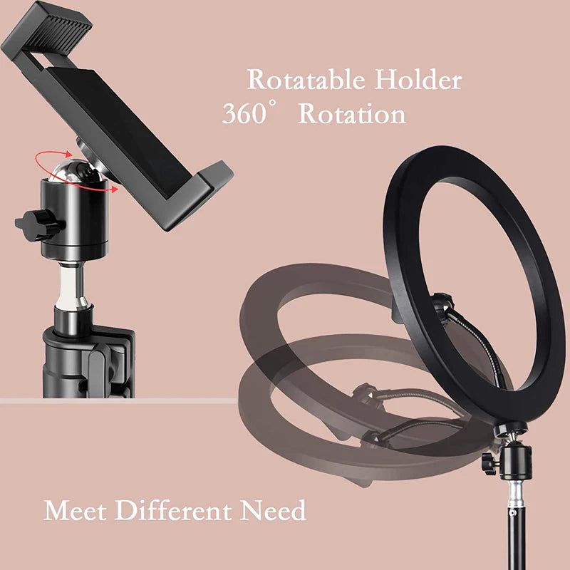 12" LED Ring Light with Tripod Stand – Dimmable USB Fill Light for YouTube & Live