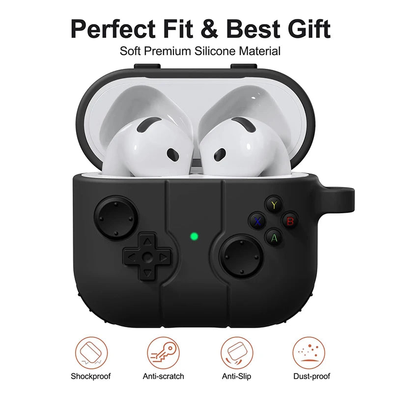 Cartoon Game AirPods Case with Keychain Hook