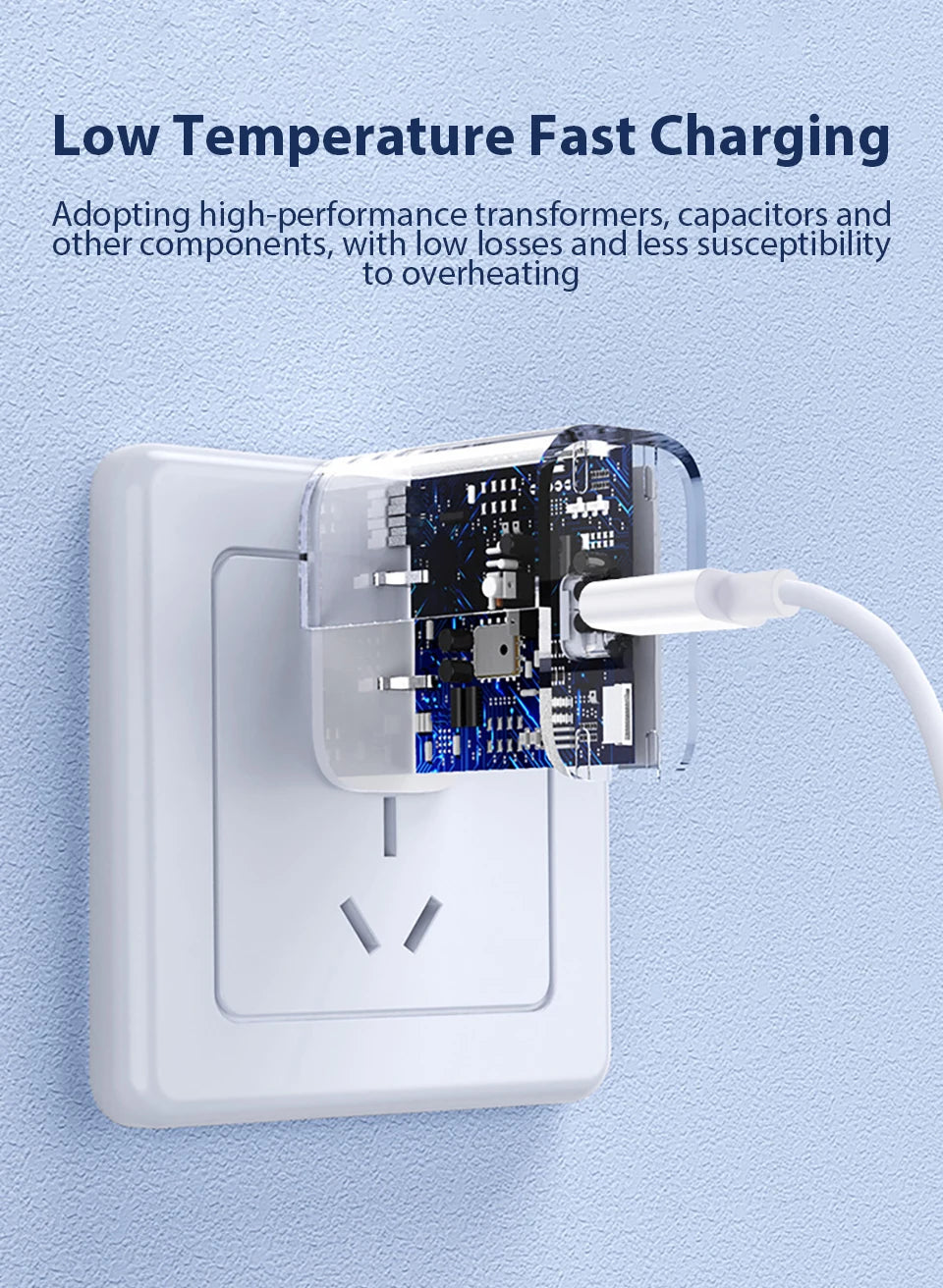 Carregador Rápido PD de 30W - Adaptador de Energia USB-C com Cabo