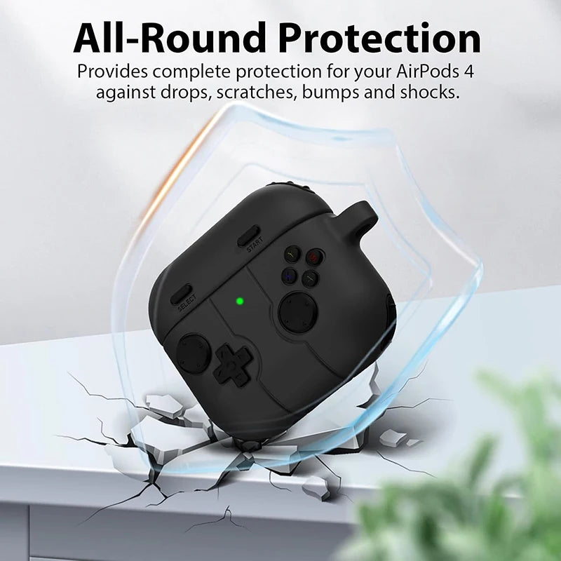 Cartoon Game AirPods Case with Keychain Hook