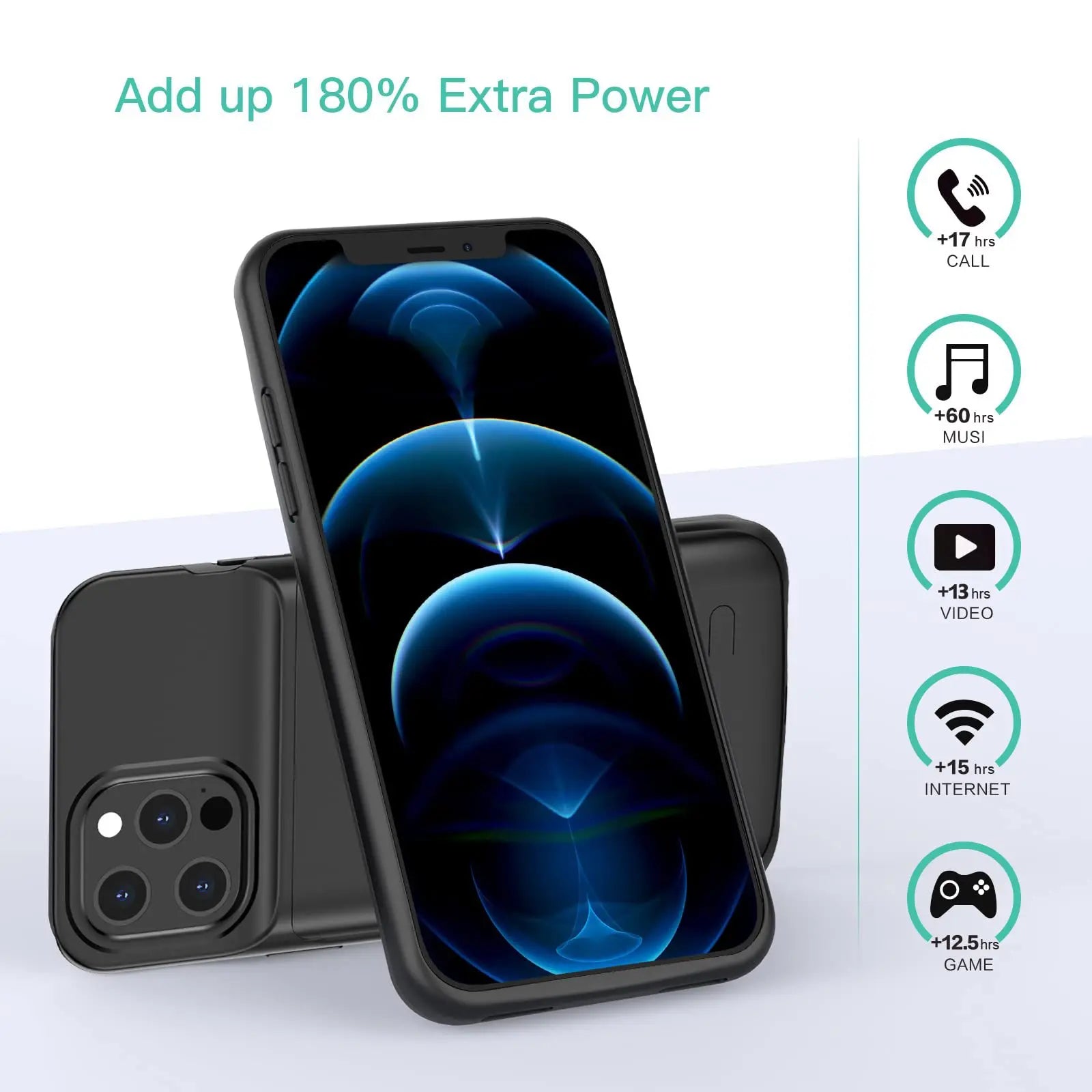 Power Bank Battery Charger - 2 in 1 Protective Cover with Built-in