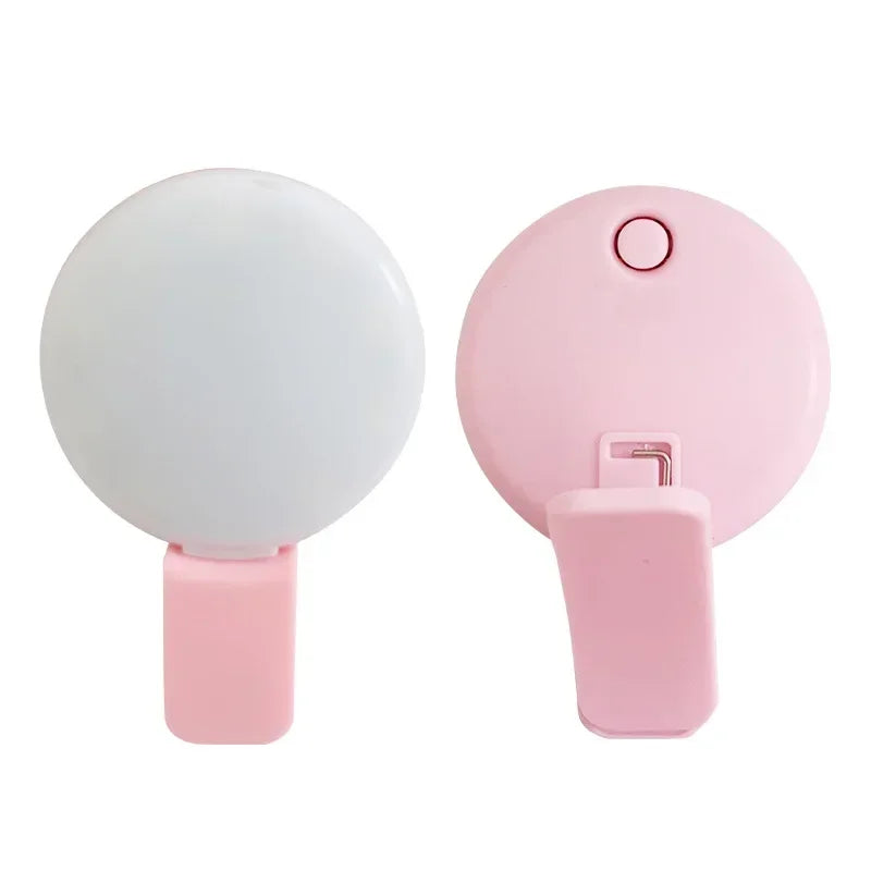 Mini Clip-On LED Selfie Ring Light – 3-Mode Dimmable Fill Light for Mobile
