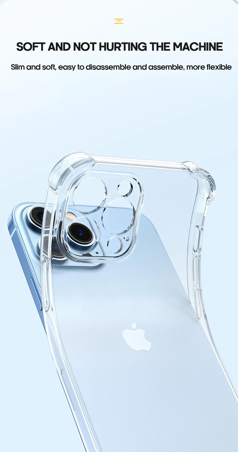 Clear Shockproof Silicone Phone Case – Slim Transparent Cover